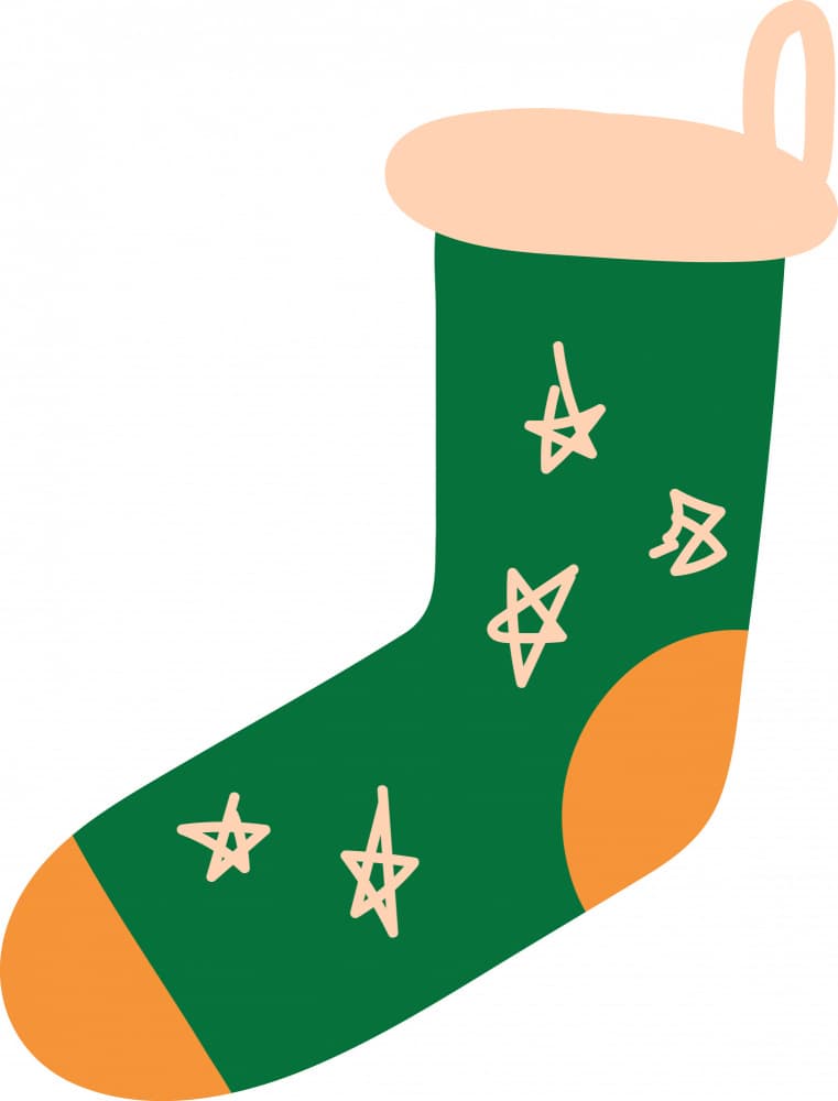Cozy Christmas Stocking by Marika Barsrsind — canvas wall art