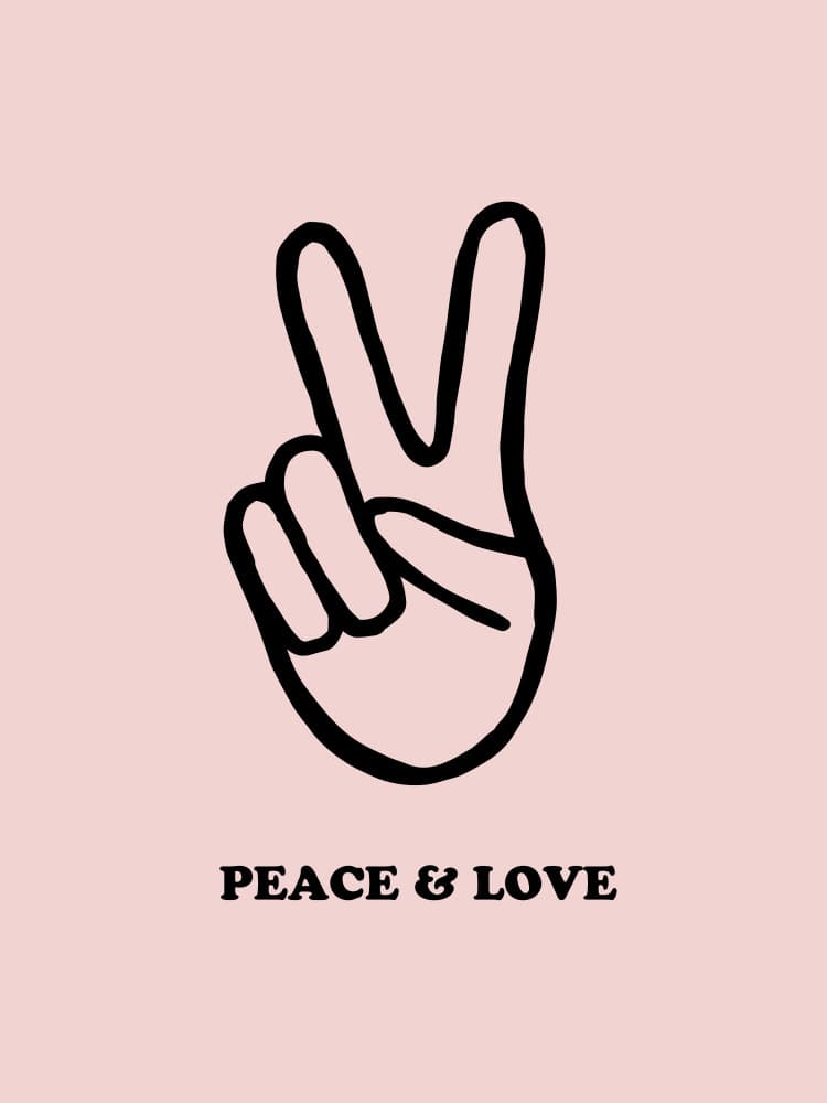 Peace Love Hand by Aislinn Simmonds — canvas wall art