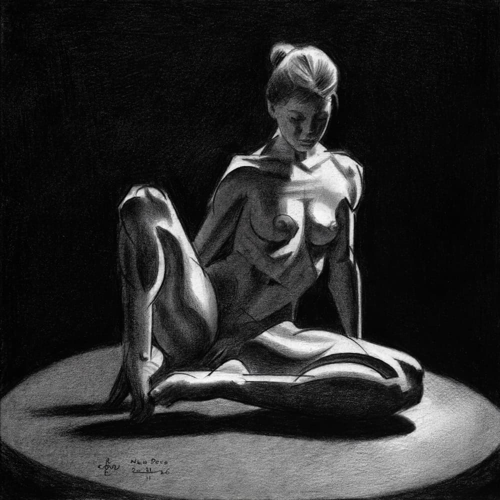 Illuminated Nude Study by Corné Akkers — canvas wall art