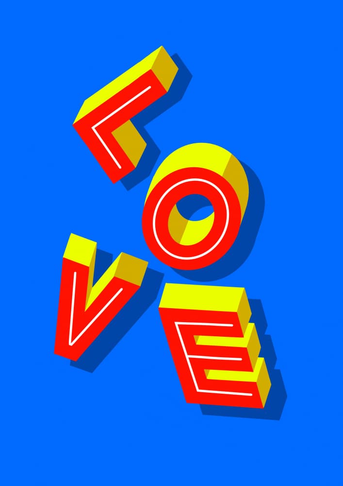 Bright Pop Art Love by Guillaume Laserson — canvas wall art