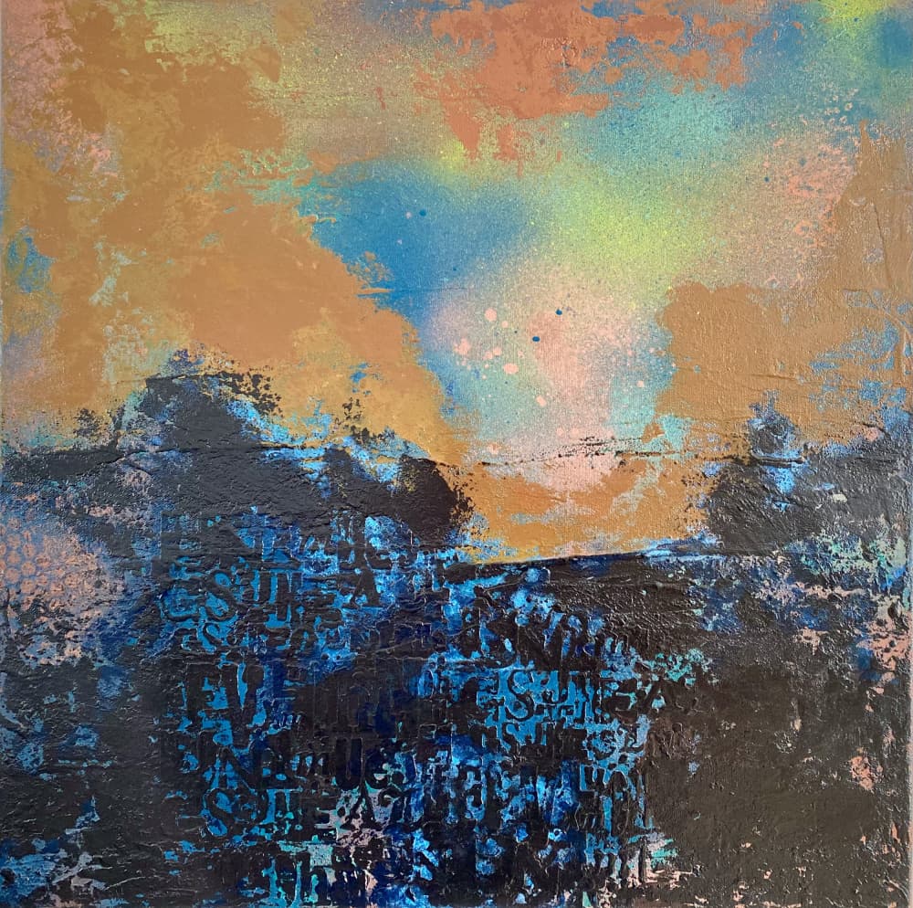 Vibrant Abstract Landscape by Berit Pihl — canvas wall art