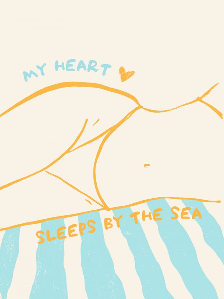 Heart Sleeps By The Sea by Ohkimiko — canvas wall art