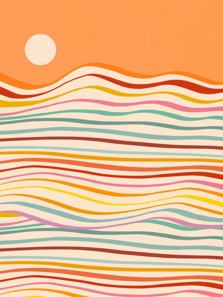Mid-Century Sun Waves by Dominique Vari — canvas wall art