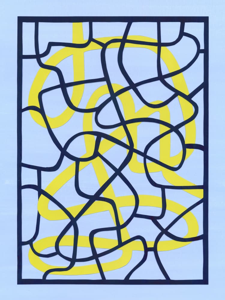 Modern Abstract Yellow Lines by Isabelle Brent — canvas wall art