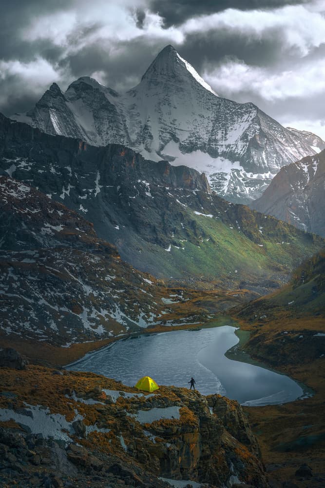 Alpine Tent Serenity by Selions（陈磊） — canvas wall art