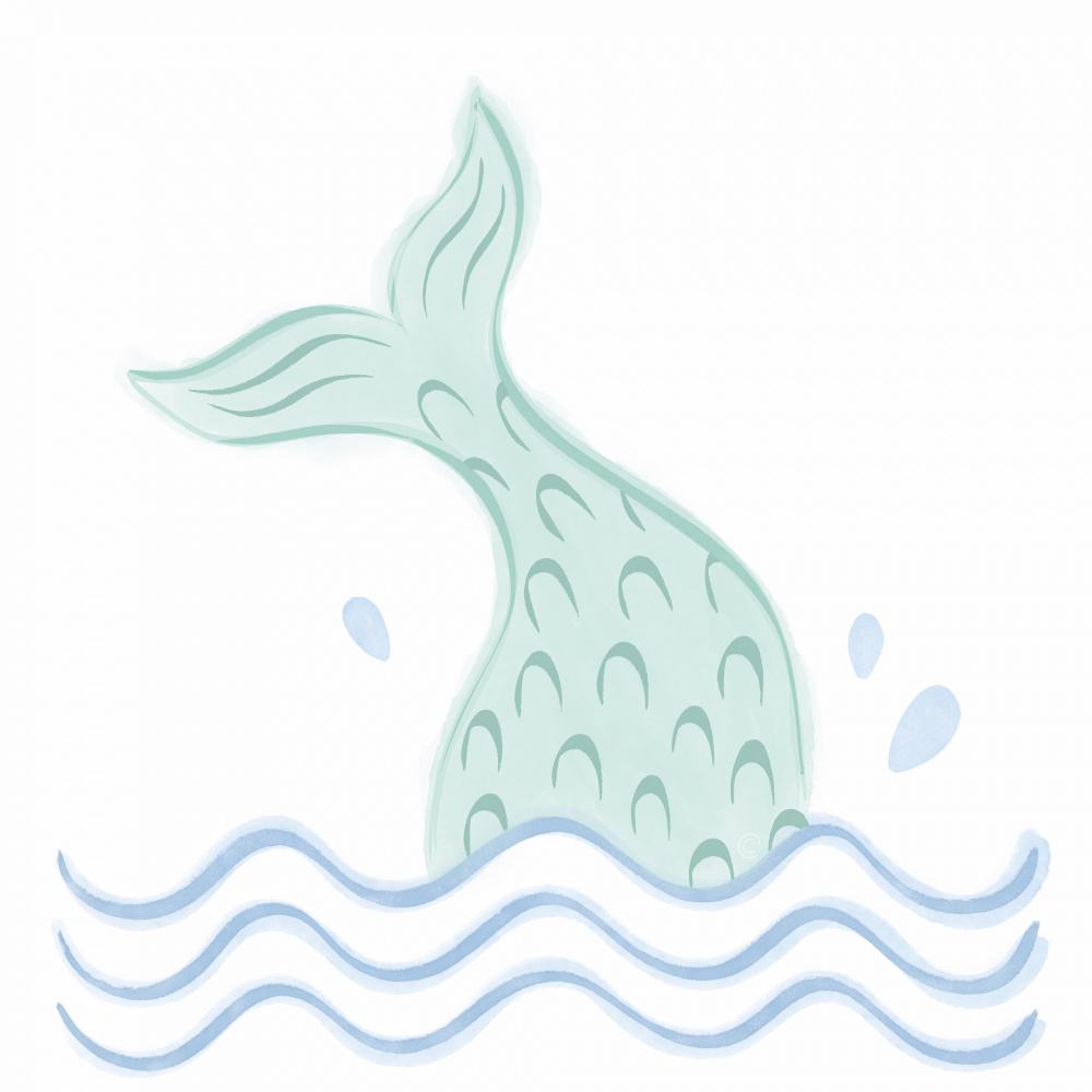 Mermaid Tail Waves by Carrie Cantwell — canvas wall art
