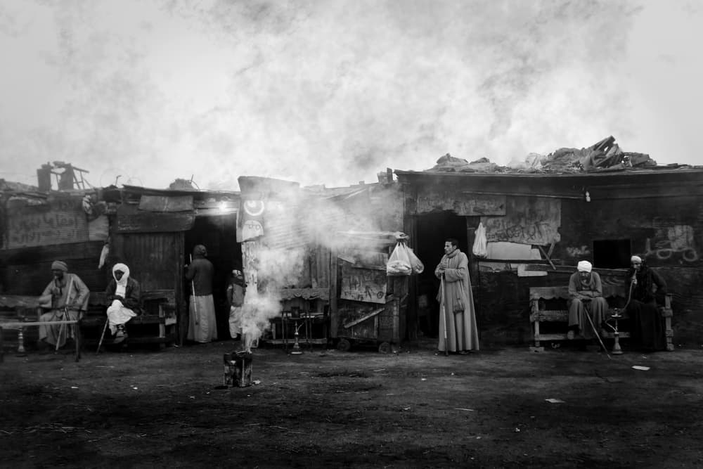 Village Shisha Gathering by Mohamed Fawzy Kutp — canvas wall art