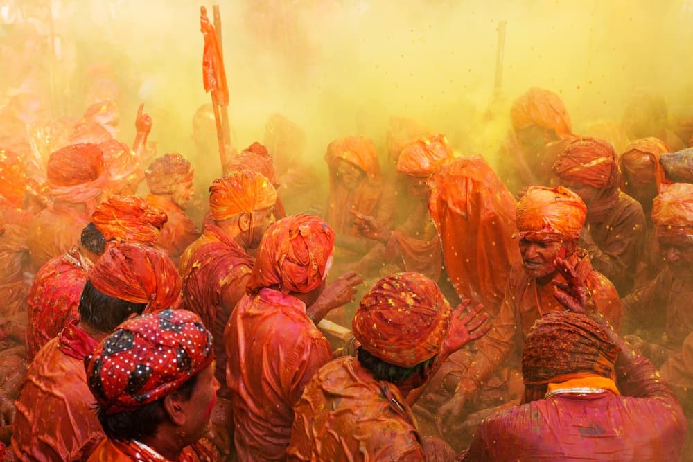Vibrant Holi Celebration by Francesco Vaninetti — canvas wall art