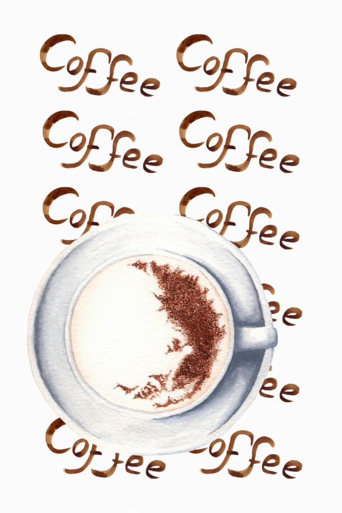 Coffee Cup Calligraphy by Saskia Michele — canvas wall art