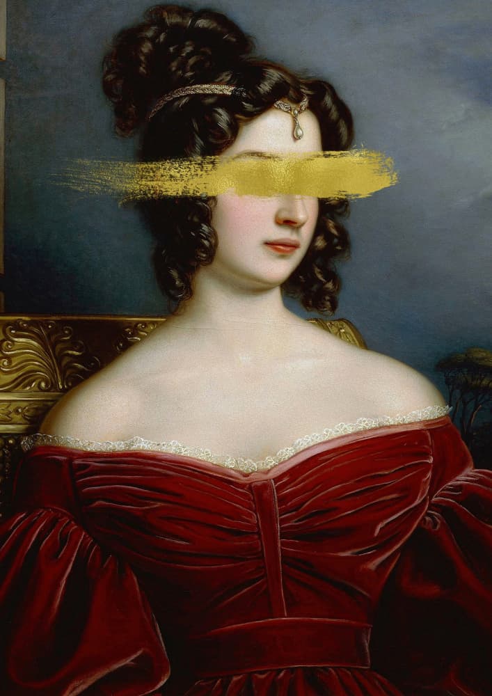 Elegant Gold Portrait by Talitha McQueen — canvas wall art