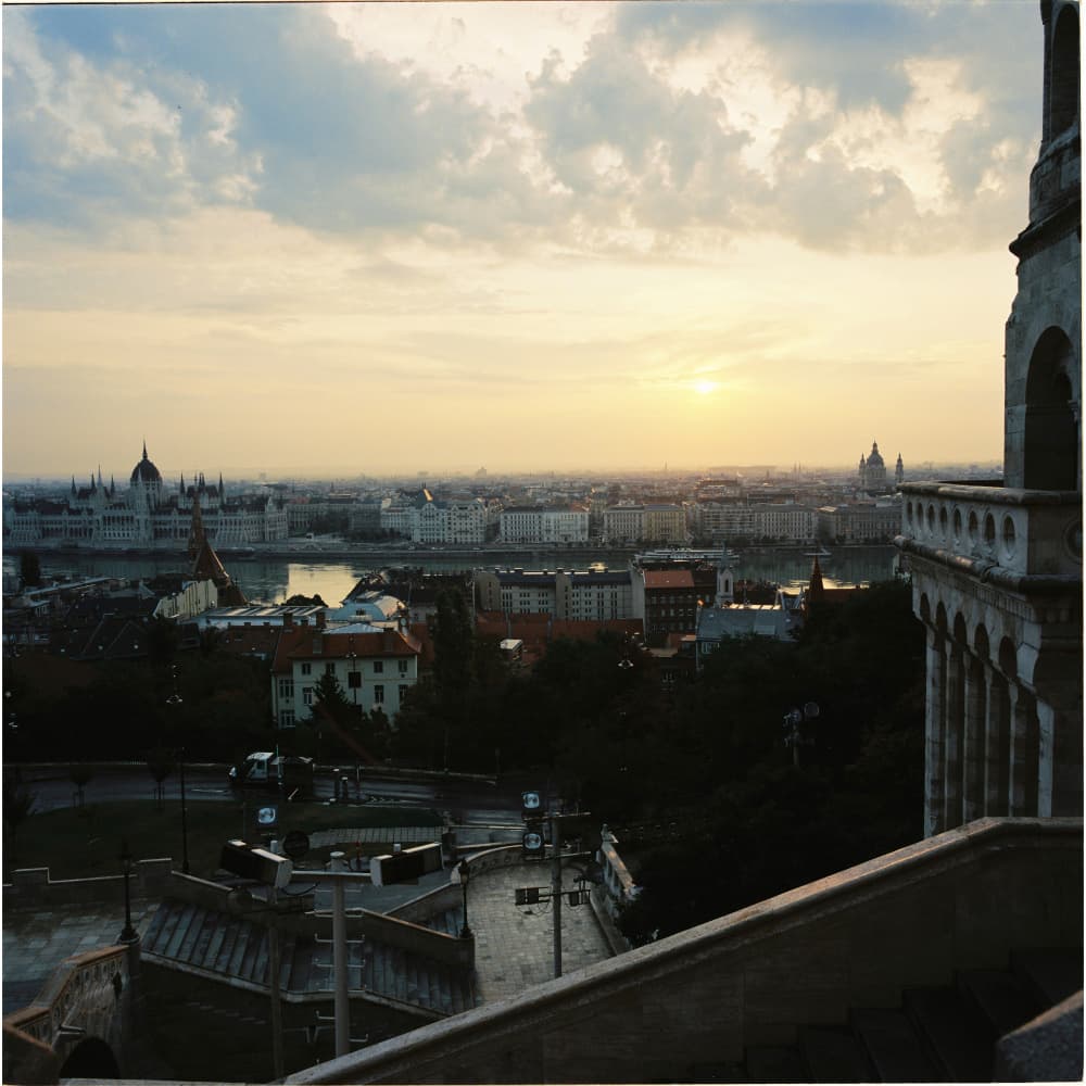 Budapest Golden Hour View by Thabiet Kamaldien — canvas wall art
