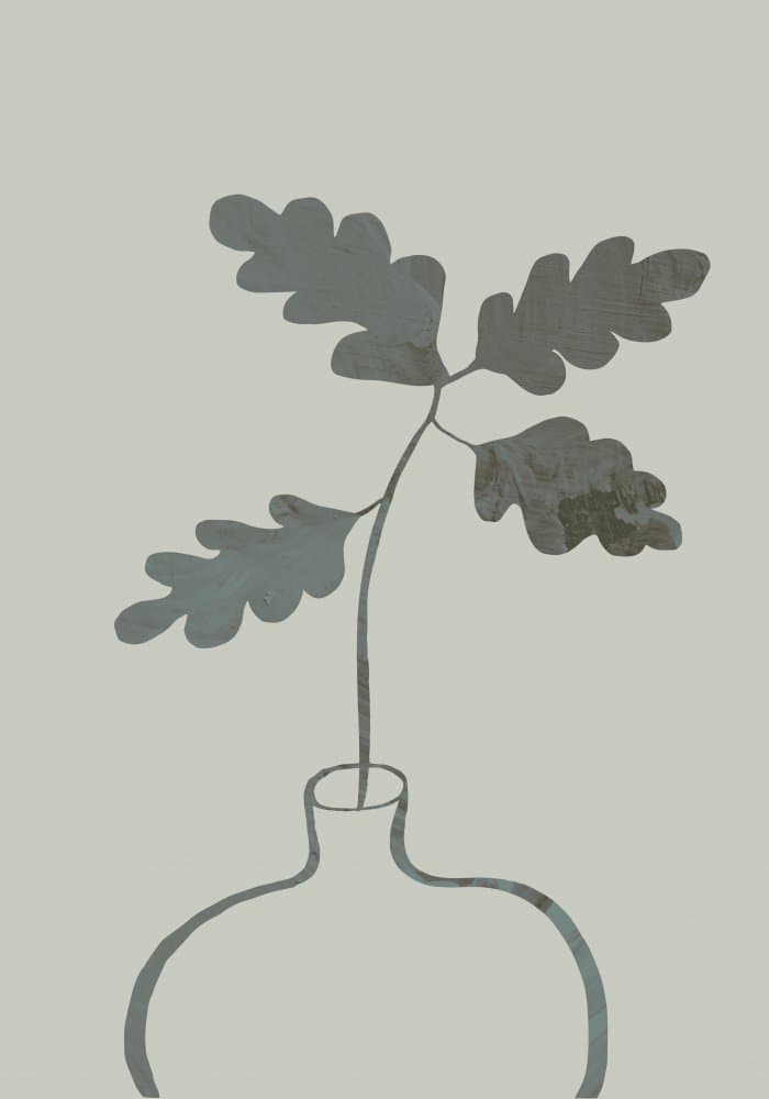 Botanical Oak Vase by Old Artists Studio — canvas wall art