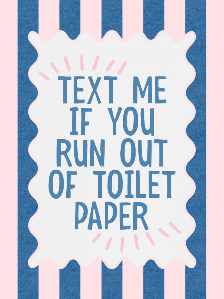 Text Me Toilet Paper by Jolly and Dash — canvas wall art