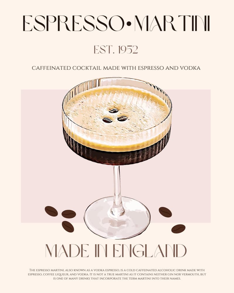Espresso Martini Classic by Nazma Khokhar — canvas wall art