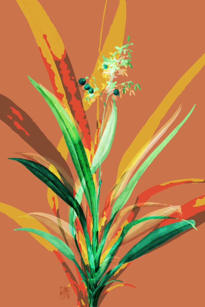 Vibrant Abstract Plant by Osvaldo Russo — canvas wall art