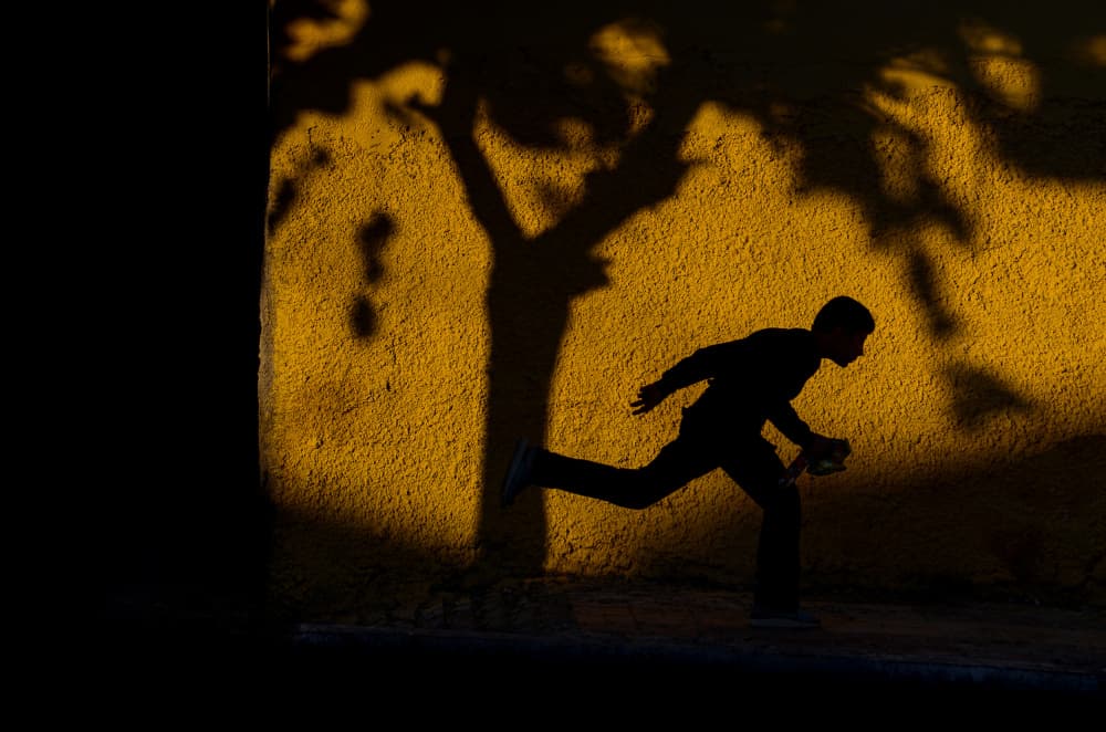 Running Man Golden Wall by Bünyamin çadırcı — canvas wall art