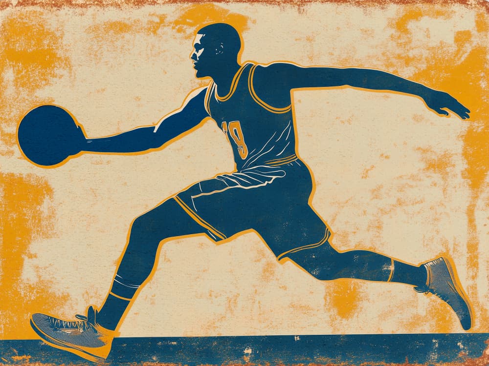 Dynamic Basketball Dribble by Old Artists Studio IV — canvas wall art