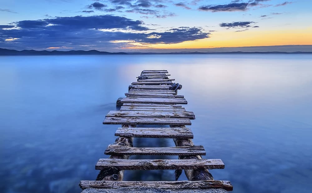 Calm Pier Sunset by Srecko Jubic — canvas wall art