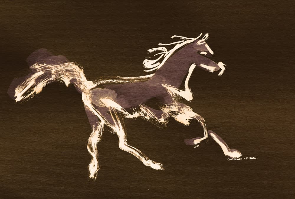 Dynamic Galloping Horse by Santhosh ch — canvas wall art