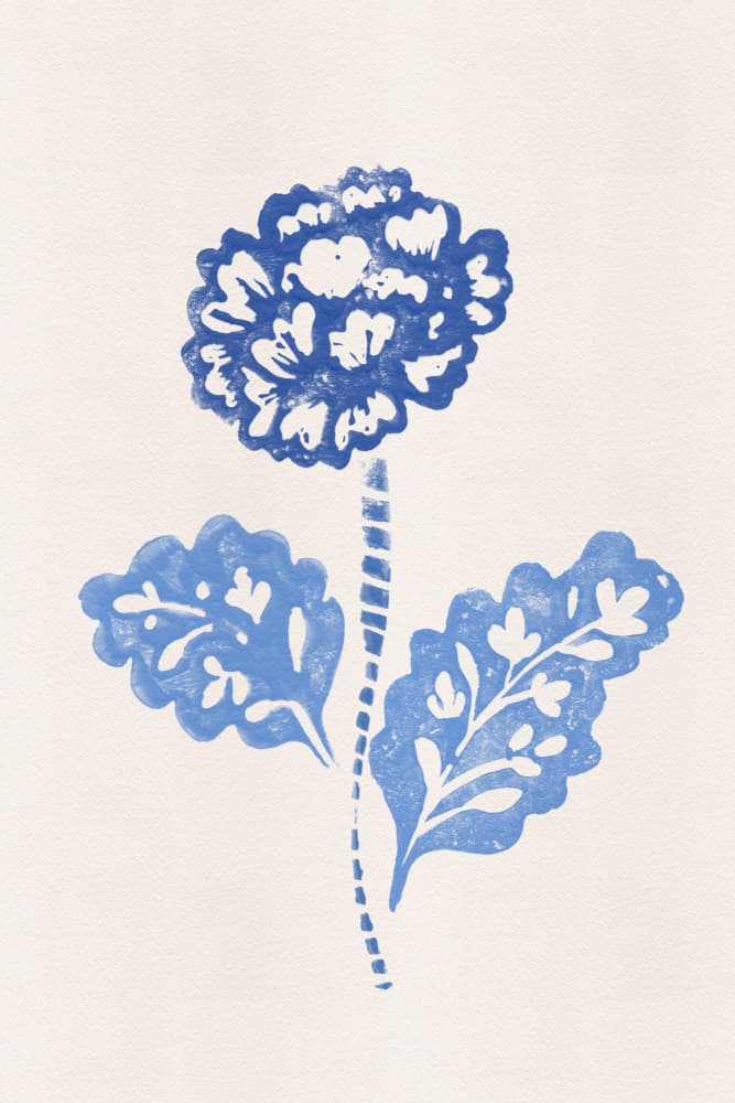 Indigo Botanical Bloom by Melissa McKeagney — canvas wall art