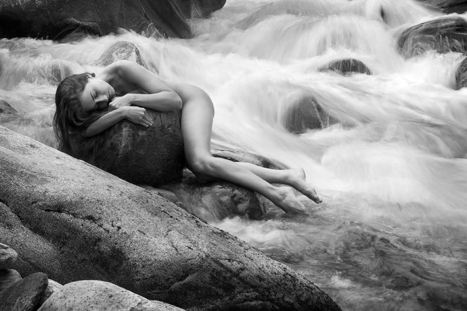 Nude Woman River Dream by Bruno Birkhofer — canvas wall art