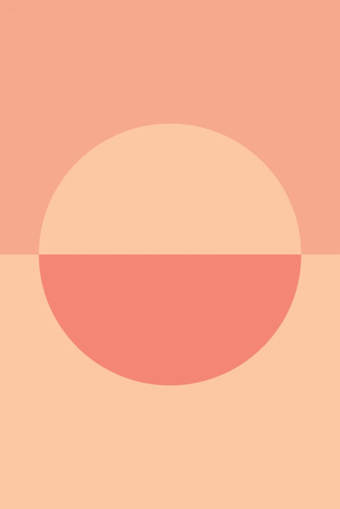Soft Peach Divided Circle by Old Artists Studio — canvas wall art