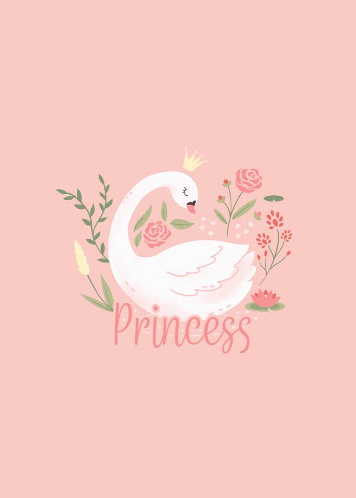Pink Swan Princess by Weronika Gross — canvas wall art