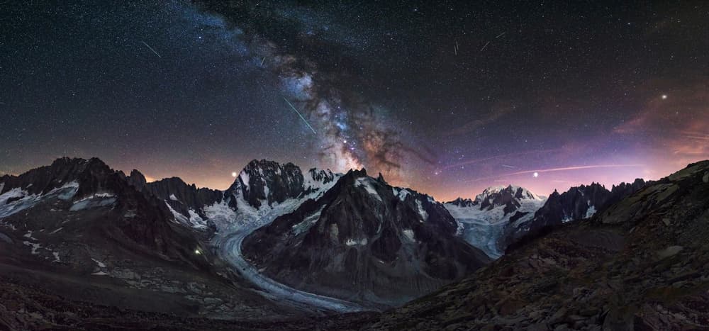 Milky Way Glacier Peaks by Álvaro Pérez &amp Jose M. Pérez. Brothers — canvas wall art