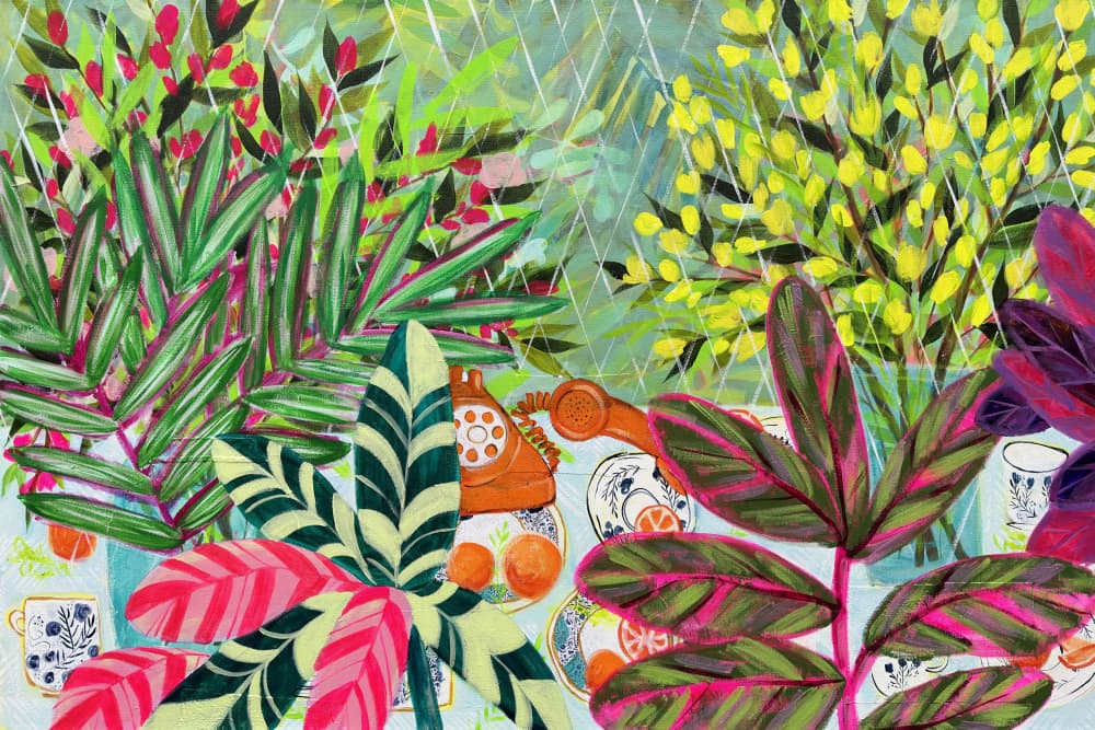 Tropical Phone Garden by Shelley Hampe — canvas wall art