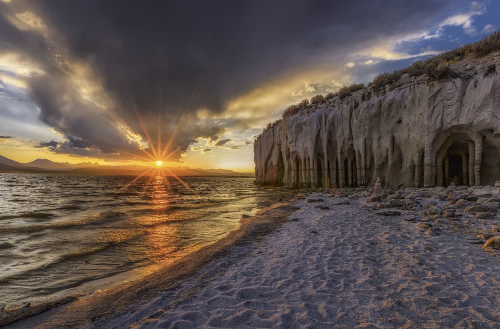 Dramatic Lake Sunset by Jenny Qiu — canvas wall art