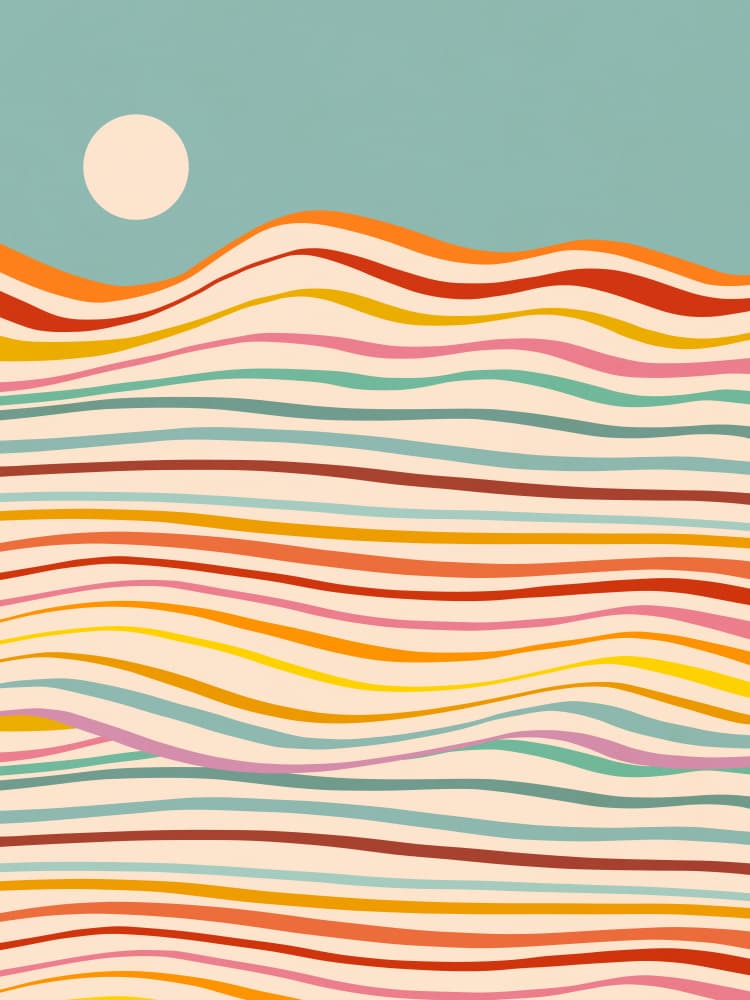 Colorful Wavy Landscape by Dominique Vari — canvas wall art