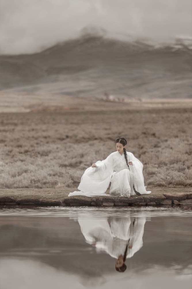 Serene Mountain Reflection by 吴子诚WuZiCheng — canvas wall art