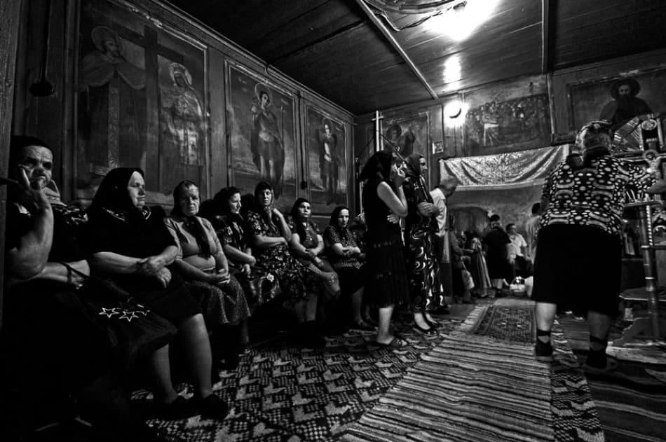 Devout Church Gathering by Vlad Dumitrescu — canvas wall art