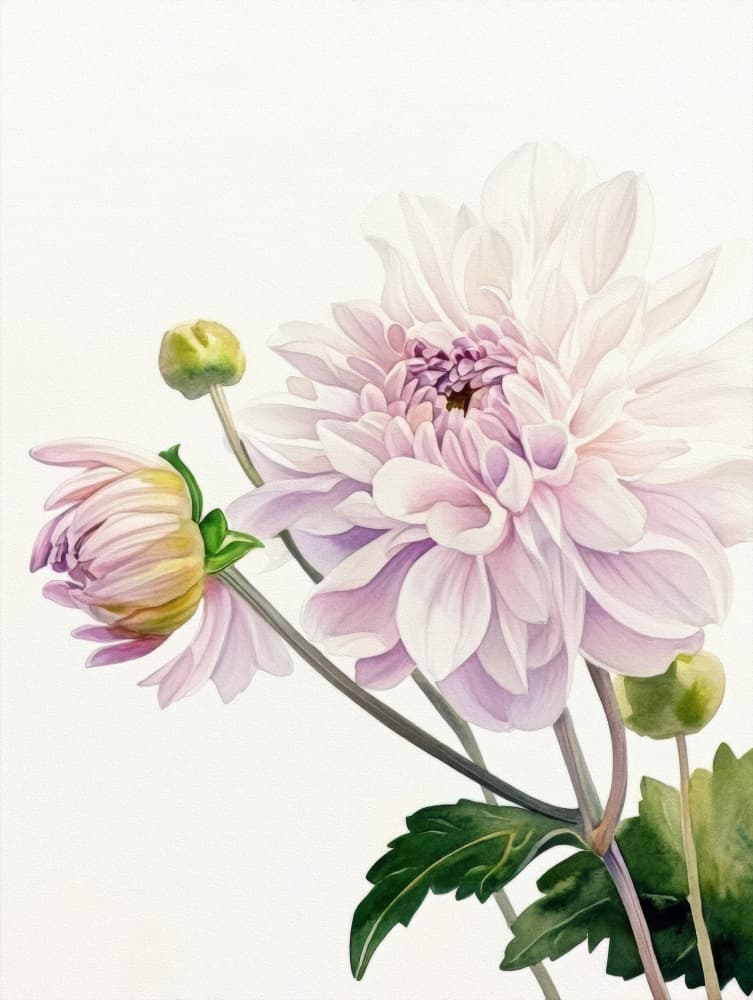 Elegant Dahlia Bloom by Bilge Paksoylu — canvas wall art