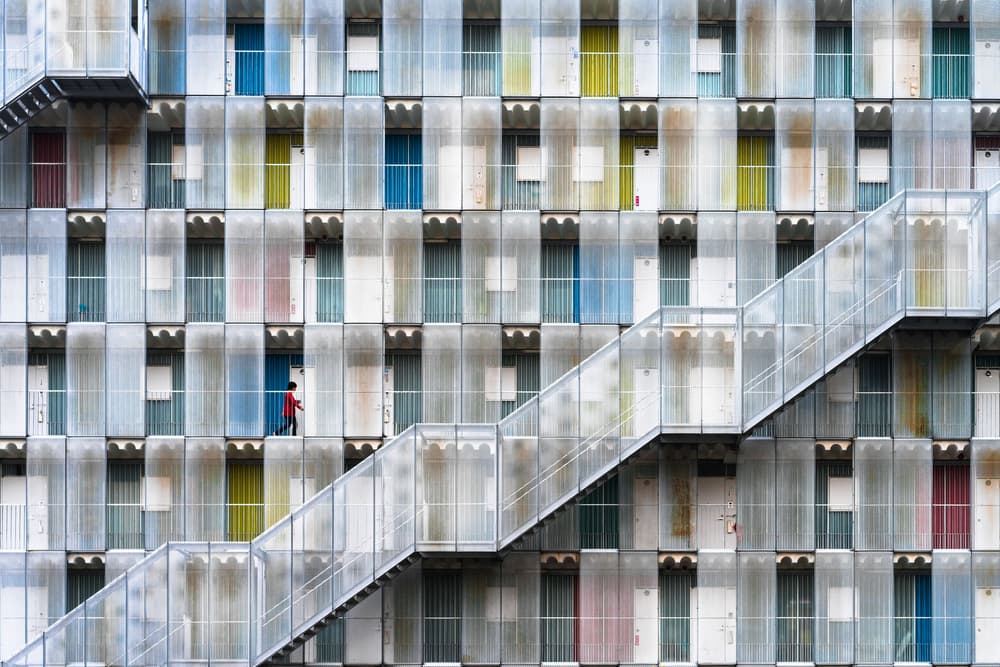 Modern Facade Staircase by Tetsuya Hashimoto — canvas wall art