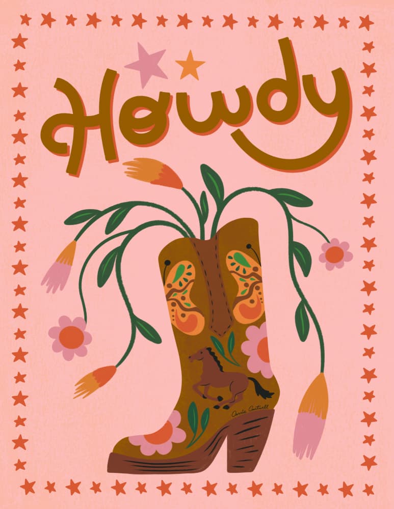 Howdy by Carrie Cantwell — canvas wall art