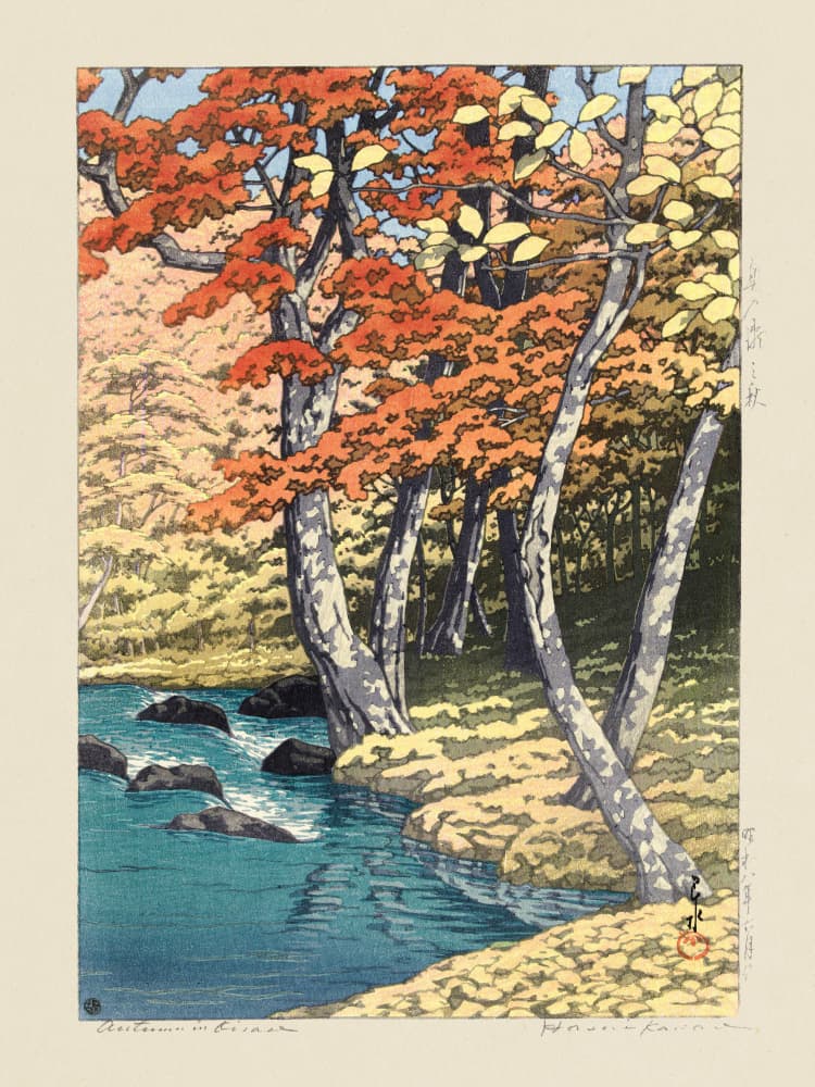 Herfst In Oirase (1933) by Kawase Hasui — canvas wall art