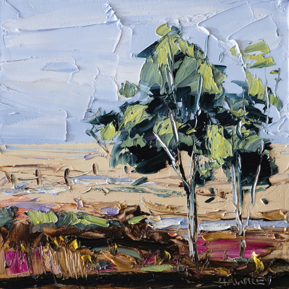 Impasto Countryside Trees by Angela Hawkey — canvas wall art