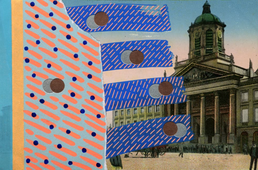 Historic City Abstract Layers by Naomi Vona — canvas wall art