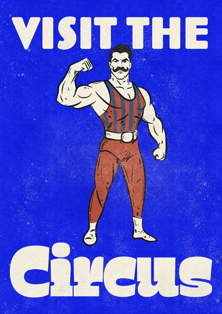 Vintage Circus Strongman by Nicholas — canvas wall art