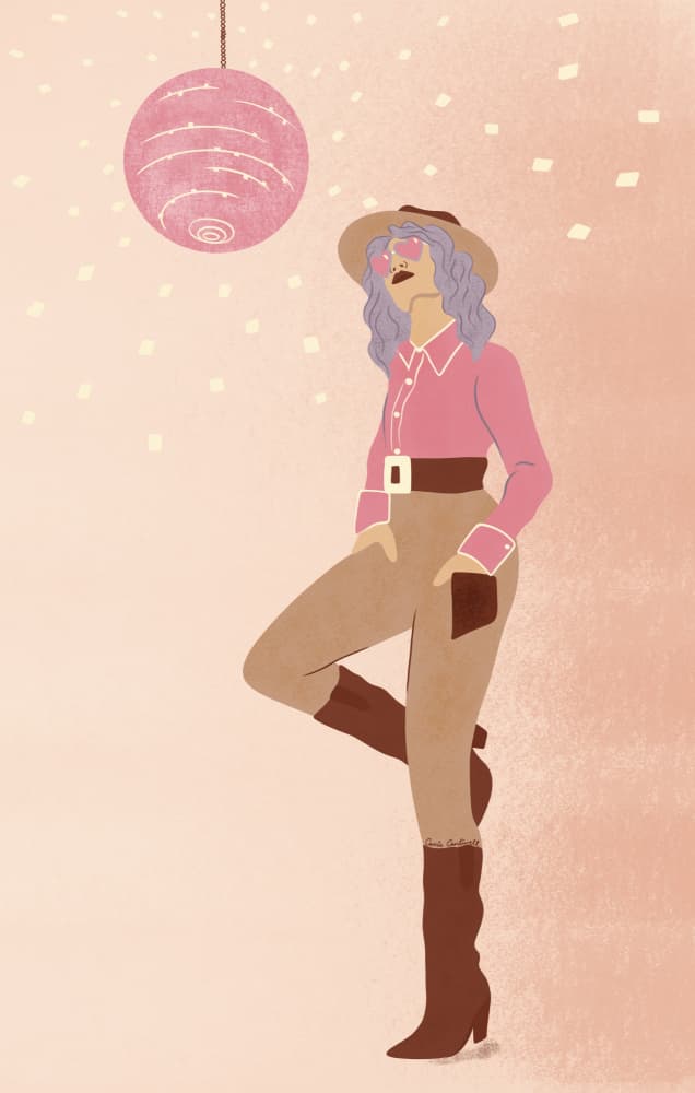 Disco Cowgirl 2 by Carrie Cantwell — canvas wall art