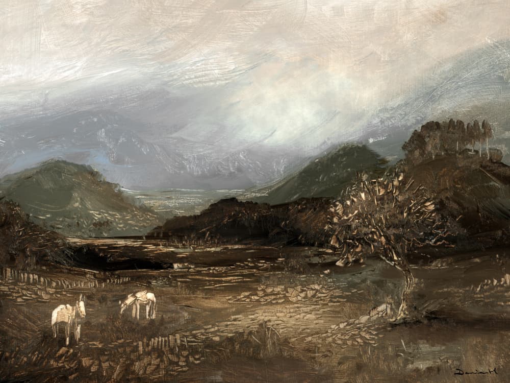 Moorland Ponies by Dan Hobday — canvas wall art