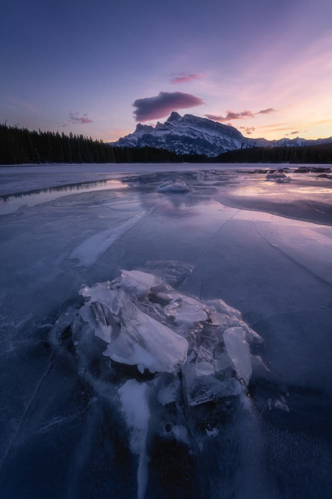 Icy Mountain Twilight by Yongnan Li （李永男） — canvas wall art