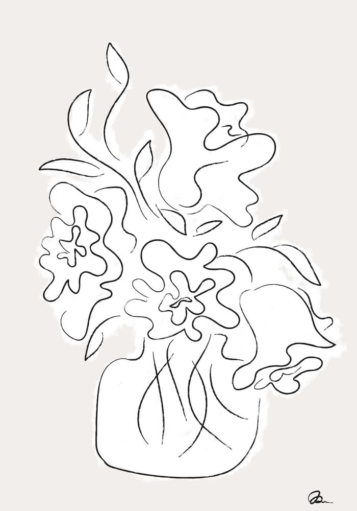 Minimalist Floral Drawing by Old Artists Studio II — canvas wall art