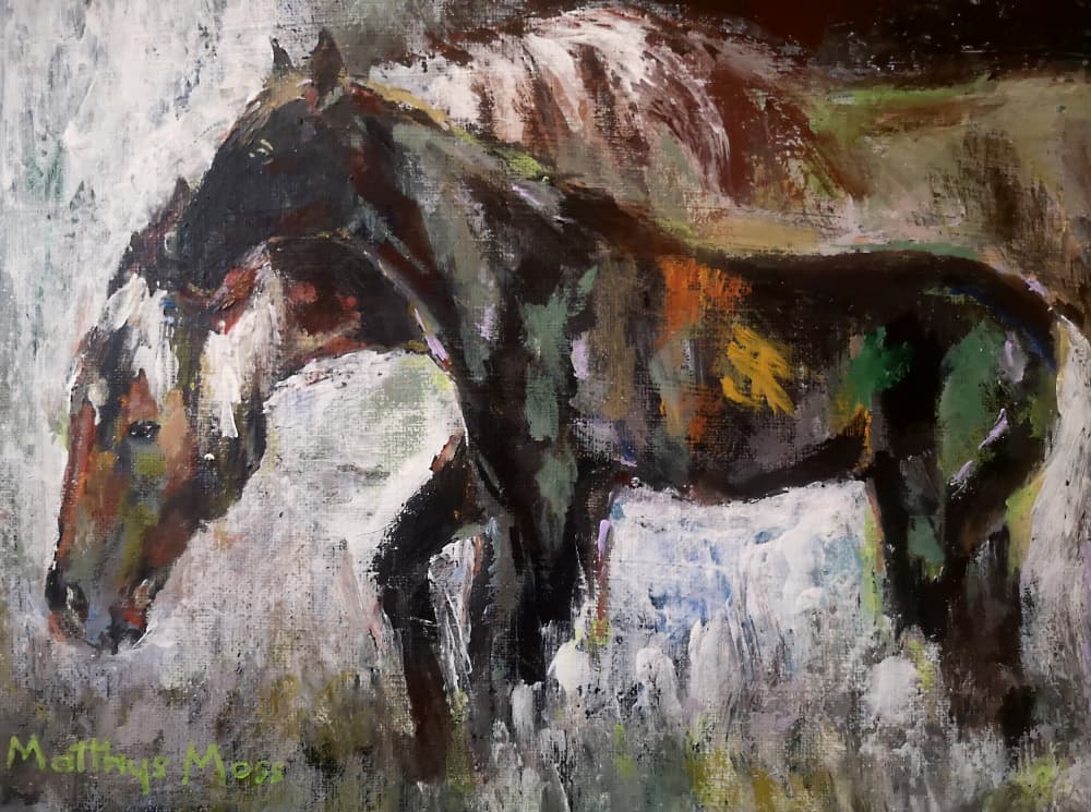 Colorful Wild Horses by Matthys Moss — canvas wall art