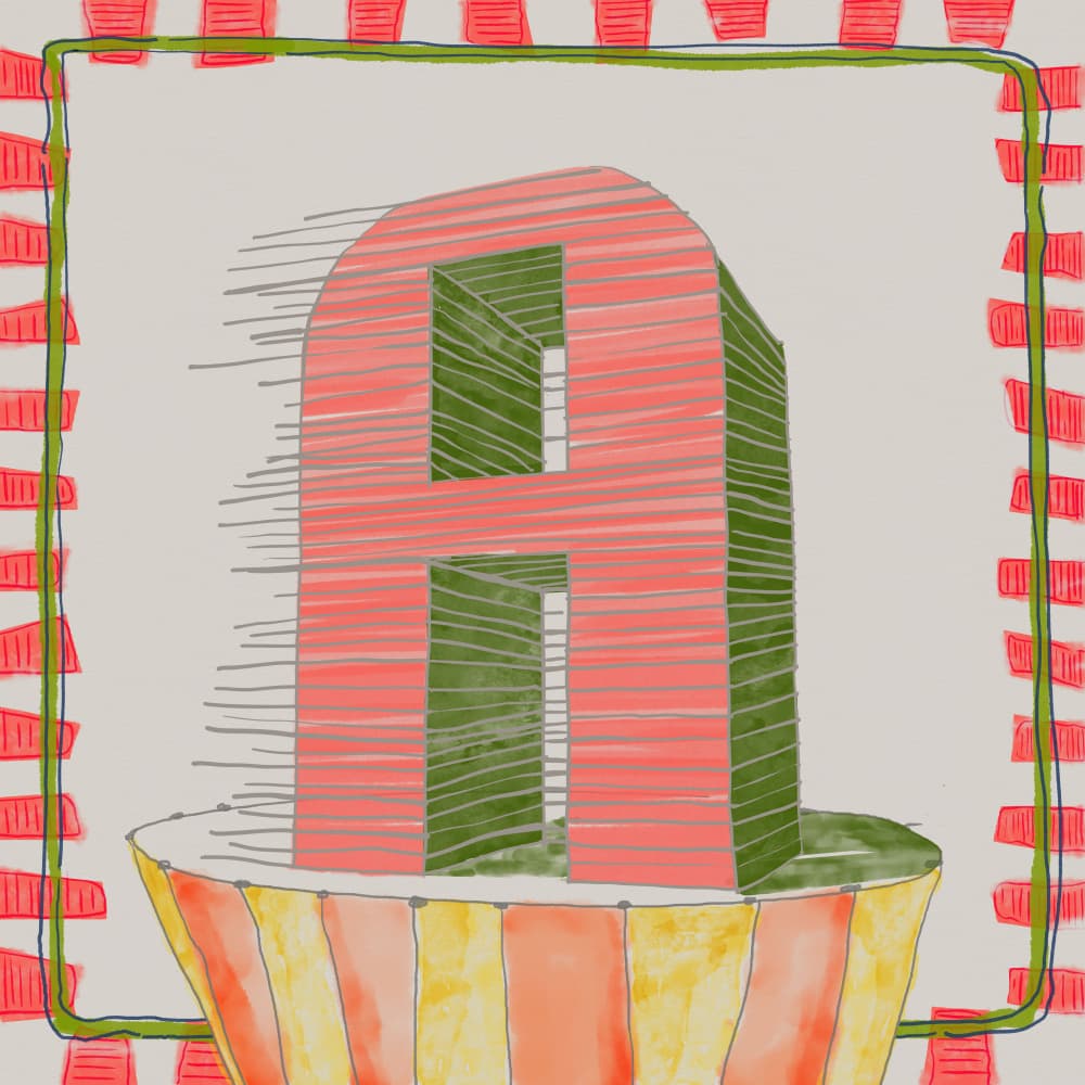 Playful Alphabet A by XHOZUCAN — canvas wall art