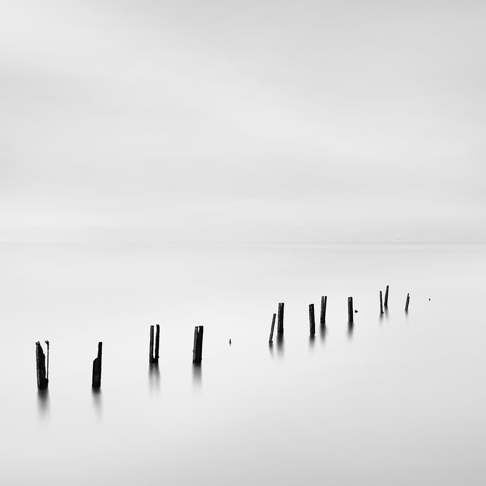 Minimalist Pilings Water by George Digalakis — canvas wall art