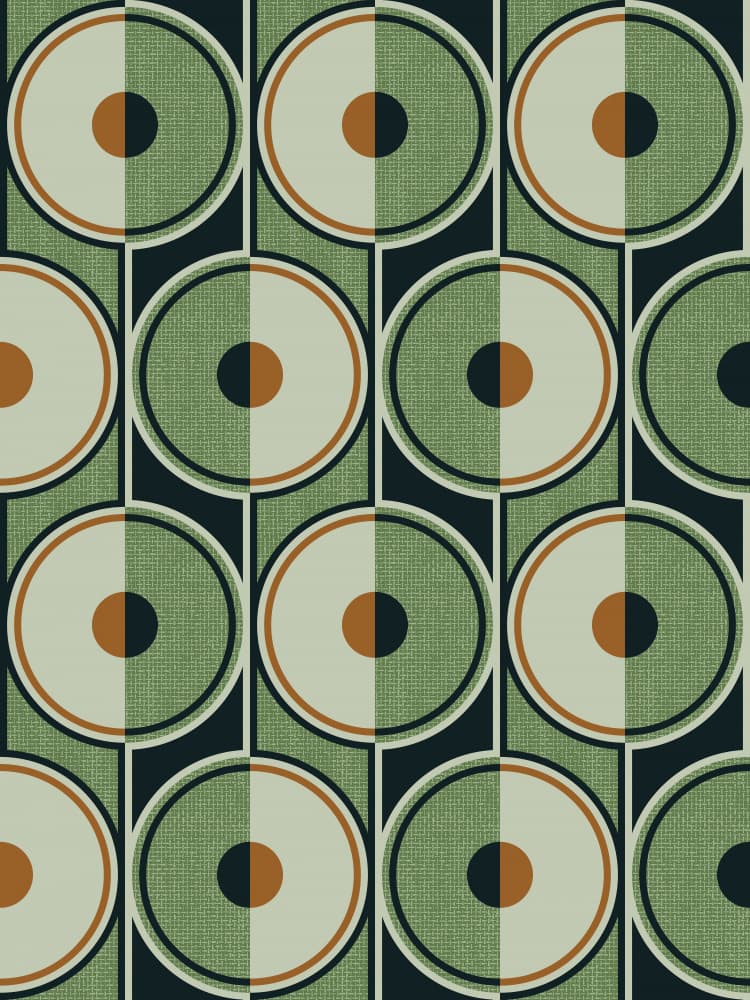 Mid Century Split Circles by Alexandra Weise — canvas wall art