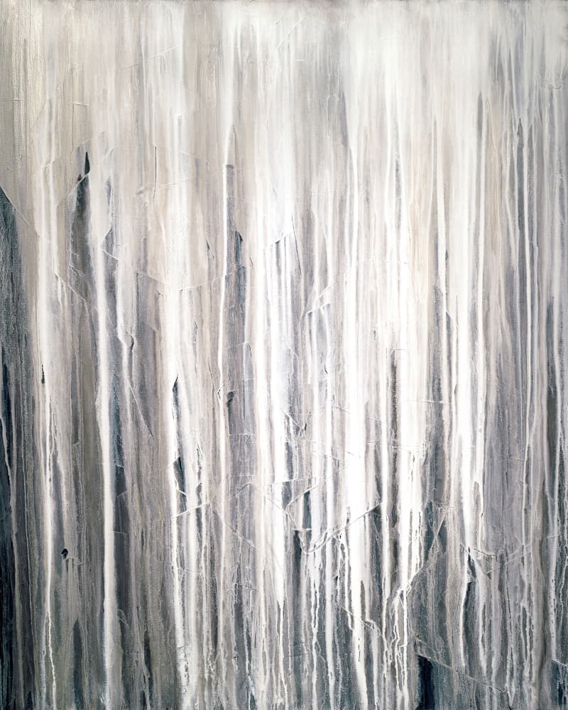 Flowing White Abstract by Teodora 'Teo' Guererra — canvas wall art