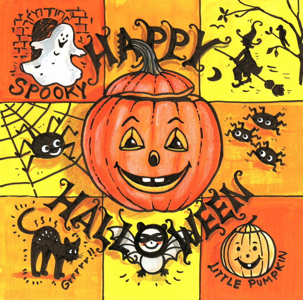 Happy Halloween Spooky Fun by Renate Holzner — canvas wall art